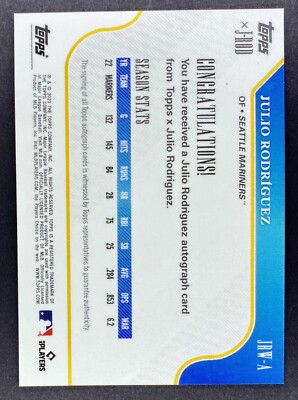 2023 Topps x J-Rod All-Star Game Exclusive JULIO RODRIGUEZ Foil