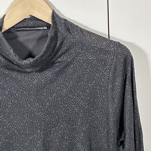 Alembika Top Size US 8 10 Turtleneck Asymmetric Hem Dot Geo Print Lagenlook 2 * - Picture 2 of 6