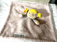 Blankets and Beyond Lovey Security Blanket Pink Girl Doll Yellow Hair 15"