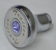 Trailer Parking Air Brake Knob Deluxe Screw-On Light Purple Jewel, Chrome Body