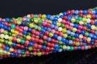 2MM Natural Candy Rainbow Jade Beads Grade AAA Round Gemstone Loose Beads 15.5"
