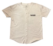 Cartoon Network Button Down Baseball Jersey White Mesh T-Shirt Unisex  - Large