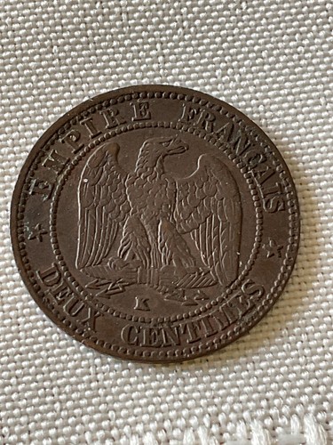 Lot of 4 France 1854-55 Centimes Bronze Coin (Napoleon III) - Picture 10 of 10