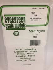 Evergreen Scale Models Styrene Square Tile .040 x 6 x 12in .1 x 15.2 x 30.5 4504