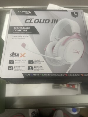 New HyperX Cloud III Wired Gaming Headset White PC, Xbox, Mobile, PS4 PS5