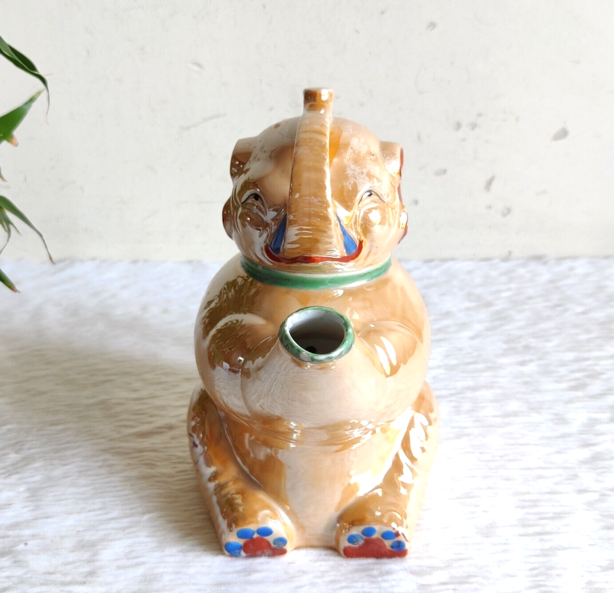お茶台 1950s Vintage Elephant Shape Ceramic Tea Kettle Kitchenware Japan