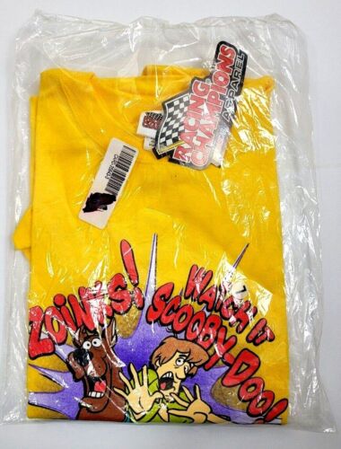 VINTAGE SCOOBY-DOO WACKY RACING NASCAR CARTOON NETWORK T-SHIRT *NEW SEALED* L