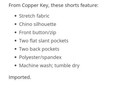 Copper Key Girl's Stretch Chino Shorts Size 14 — photo 2