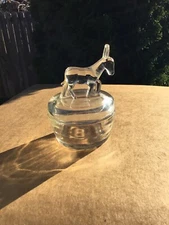 Antique Jeanette Glass Co  Democrat Donkey on a Nest 4 x5 Circa 1900