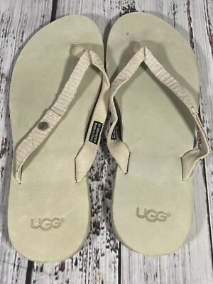 UGG Australia Womens Ally Flip Flop Thong Sandal White