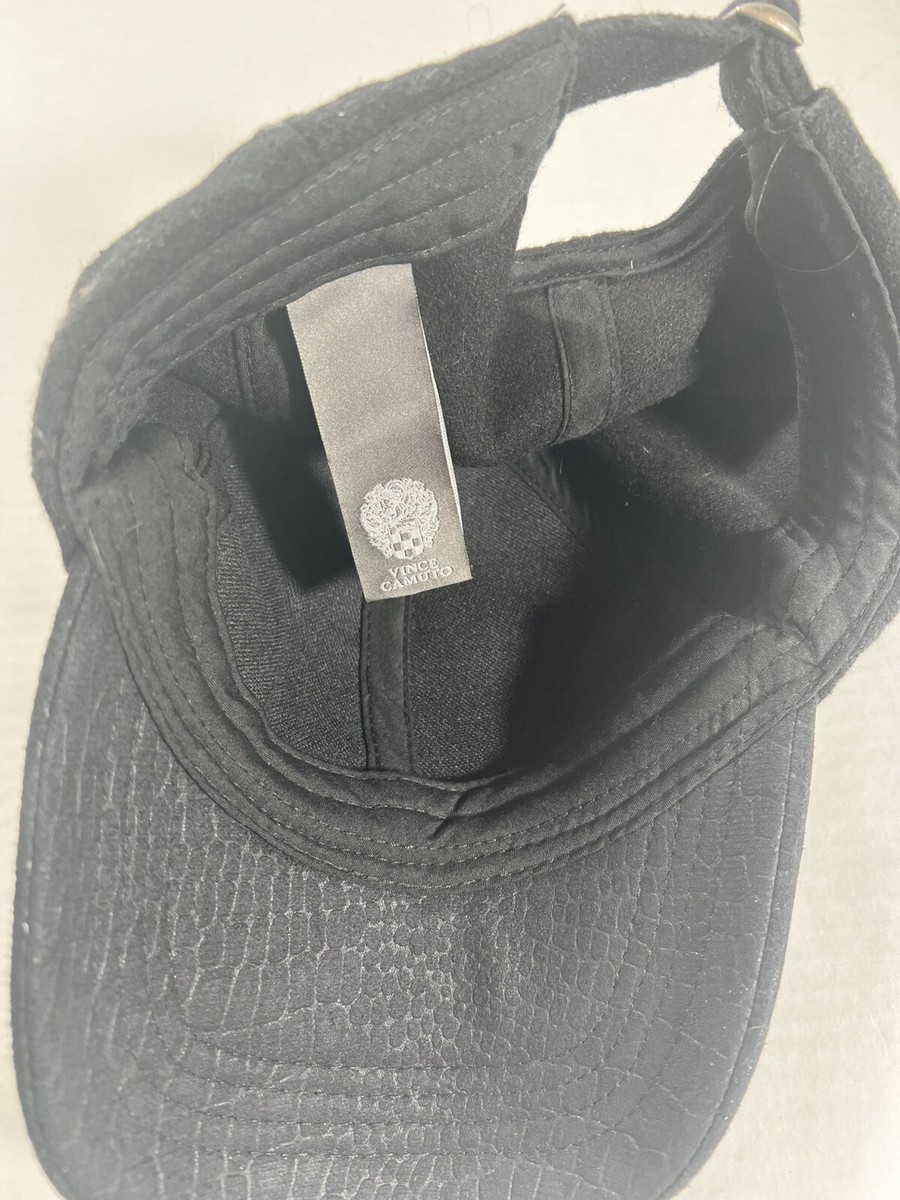 VINCE CAMUTO Black Faux Suede /Leather Adjustable Baseball  display picture 3