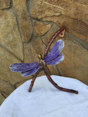 Dragonfly Metal Dragonfly Figurine Forged Statue - Picture 4 of 10