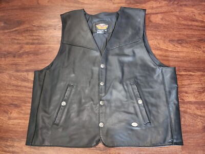 HARLEY-DAVIDSON MOTOR CLOTHES MEN'S LEATHER VEST SIZE XXLARGE, IT IS 