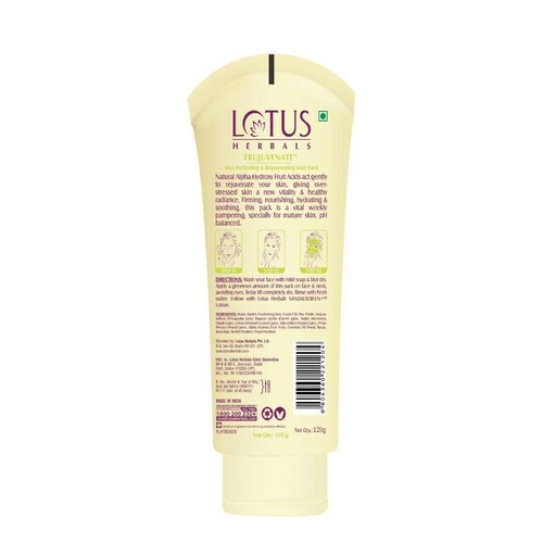 Paquete de frutas Lotus Herbals frujuvenato para perfeccionar y rejuvenecer la piel 120 g cara - Imagen 2 de 2