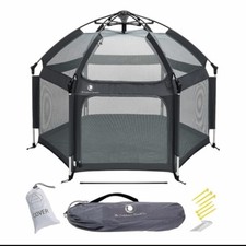 POP 'N GO Baby Playpen - Indoor  Outdoor Playpen, Midnight Black Canopy w/Bag