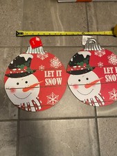 2 Christmas Snowman Signs