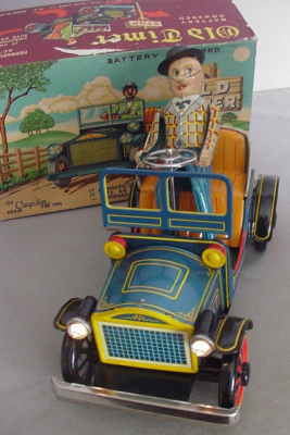 Vintage Cragstan Old Timer Battery operated Toy Car & Driver