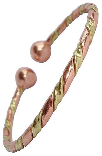 Mens or Womens Magnetic Therapy Bracelet Copper or Copper and Brass Bangle New - Picture 2 of 3