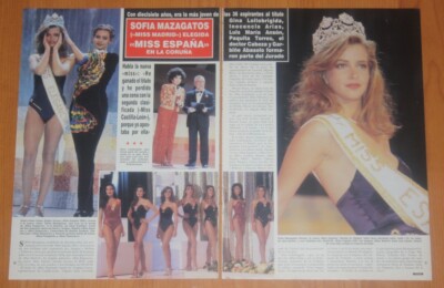 CERTAMEN MISS ESPAÑA 1991 Sofia Mazagatos Reportaje Hola 1992 4 paginas world