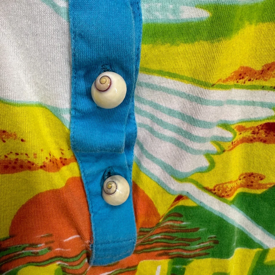 Camiseta sin mangas Custo Barcelona para mujer talla 2 Hawaii conchas marinas playa surf Y2K años 90 de colección Foto 4 de 4