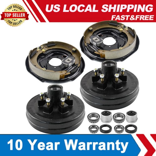12" X2" Electric Trailer Brake 6 on 5.5"Hub drums Kit 4PCS For 5200