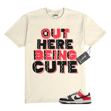 T-shirt bassa Dunk Bright Crimson punta nera avorio chiaro da abbinare C4
