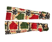 Headband African Fabric Ethnic Thick Elastic Back Stretch Red Green Huts Cotton