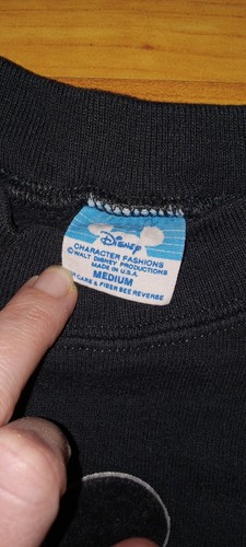 Vintage Mickey Disney Character Fashions Sweatshirt Medium Black Kids 80's - Picture 3 of 3