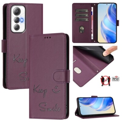 For Cubot Max 5 Smile Embossing RFID Leather Phone Case cover
