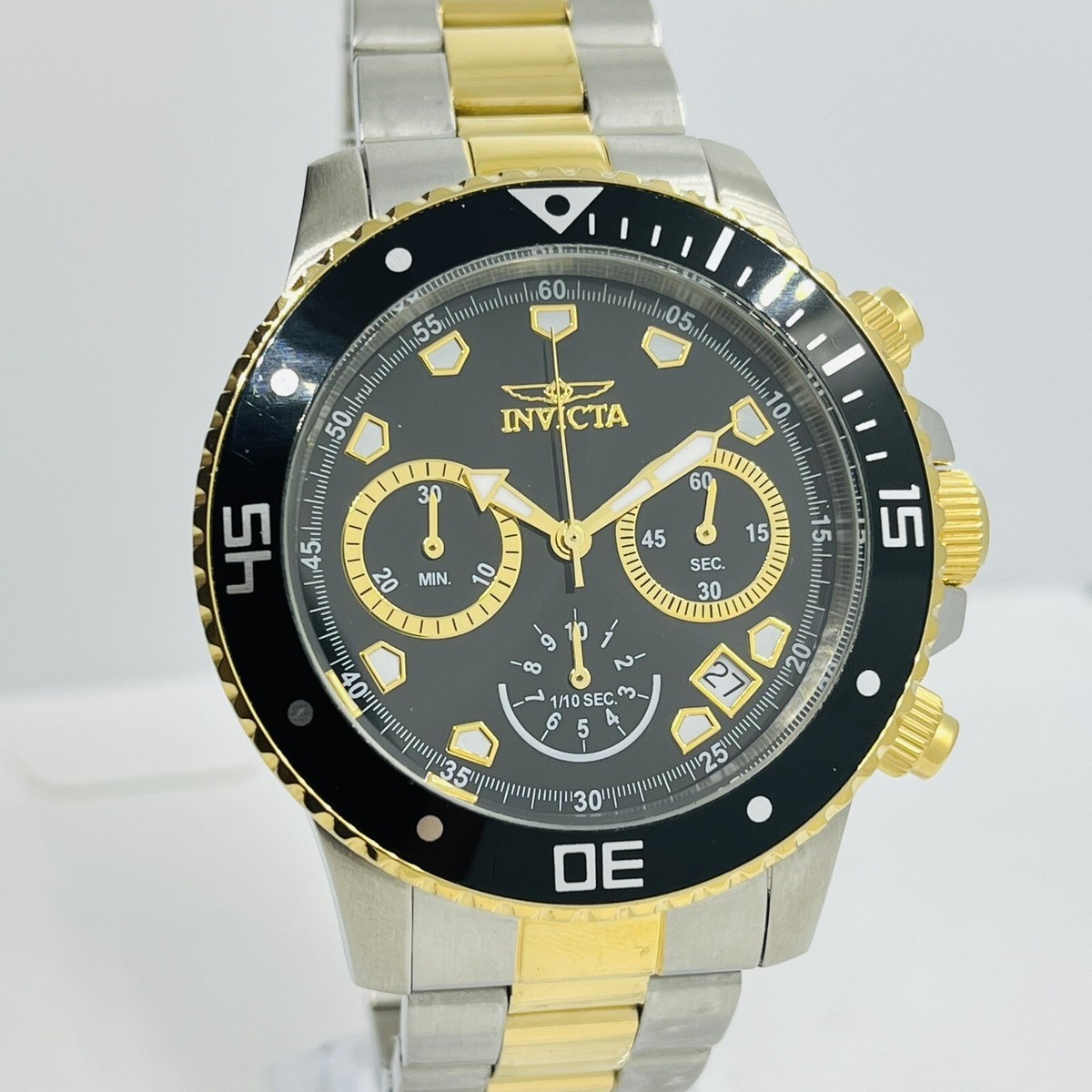 Invicta Men's Pro Diver Black Dial Chronograph Two Tone
