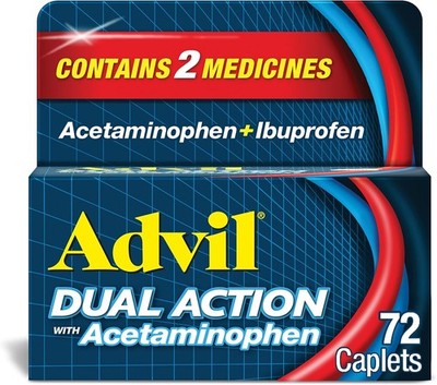Dual Action Coated Caplets Acetaminophen Ibuprofen 72 Count
