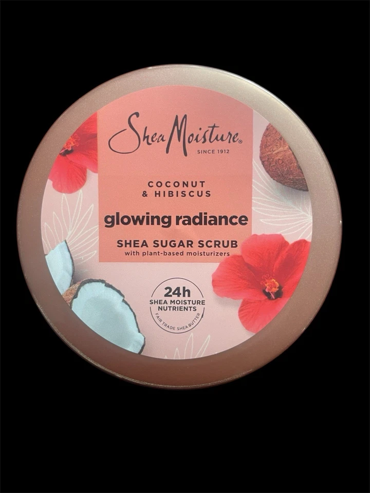 Exfoliante corporal de azúcar de karité hidratante de karité coco hibisco brillo, 12,0 oz Foto 2 de 4