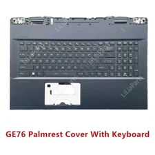 For MSI Ge76 Upper Top Case Palmrest Blue Laptop Keyboard RGB Backlit