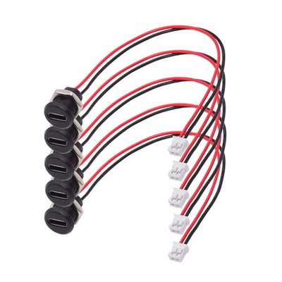 xiwai 5pcs DIY OEM Type C Female Socket to 2Pin Header Wire Extension DC 5V P...