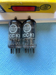 2 tubos de electrones ECC83 Mullard I61B2 test good chispa NOS 12AX7 CV492