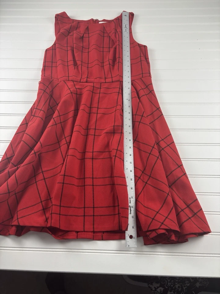 Vestido mujer ELLE talla 12 Holiday Festive rojo y negro Foto 4 de 4