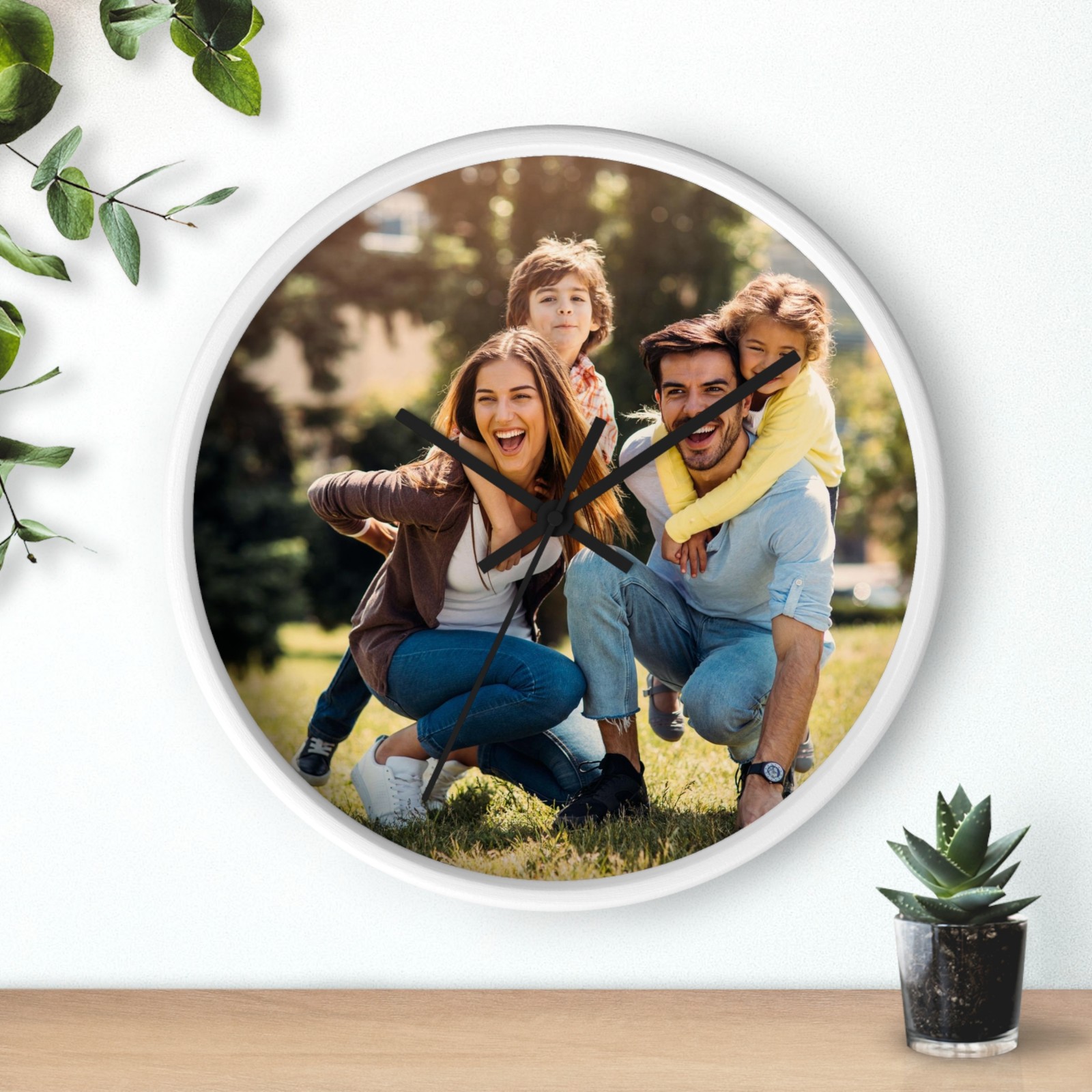 Personalized Photo Family Portrait Wall Clock | Custom Clock Christmas Gift