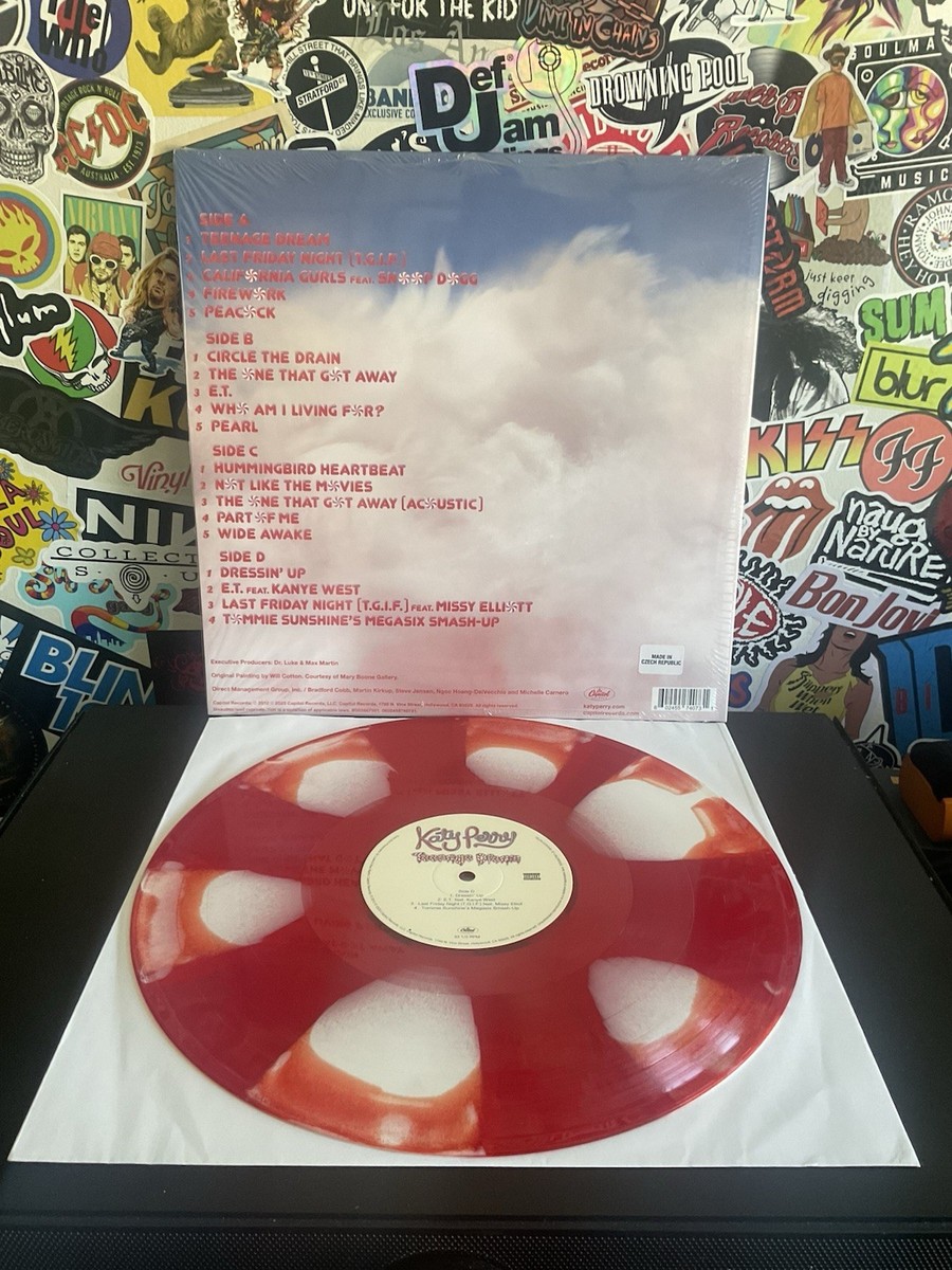 KATY PERRY Teenage Dream 2LP VG++ RED/WHITE PINWHEEL VINYL