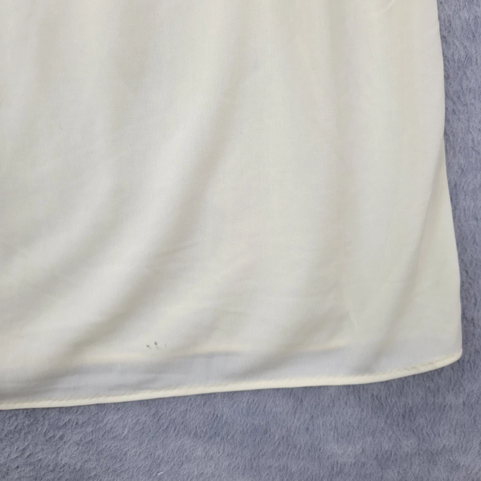 Camisón Shadowline amarillo nailon encaje manga gorra bordado para mujer talla M Foto 3 de 4