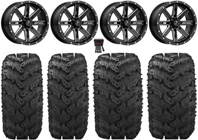 MSA Milled Boxer 14'' ATV Wheels 26'' Reptile Tires Can-Am Renegade Outlander