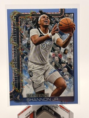 2025-26 Topps Holiday Terrence Shannon Jr. Light Blue and White Glitter Holiday