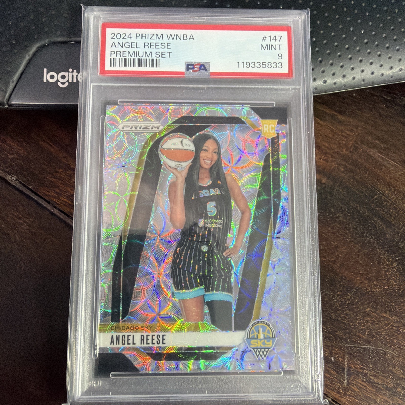 2024 PANINI WNBA PREMIUM PRIZM ANGEL REESE Atlanta Dream #147 44/99 PSA 9 view 1