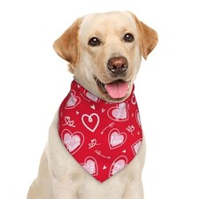 Valentine's Day Love Arrow Red Dog Bandana Scarf Triangle Bibs One Size White10