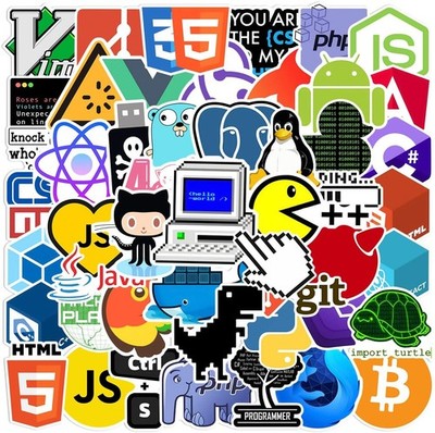 50 PCS Programming Stickers for Developers, Coders, Programmers, Hackers, Geeks,