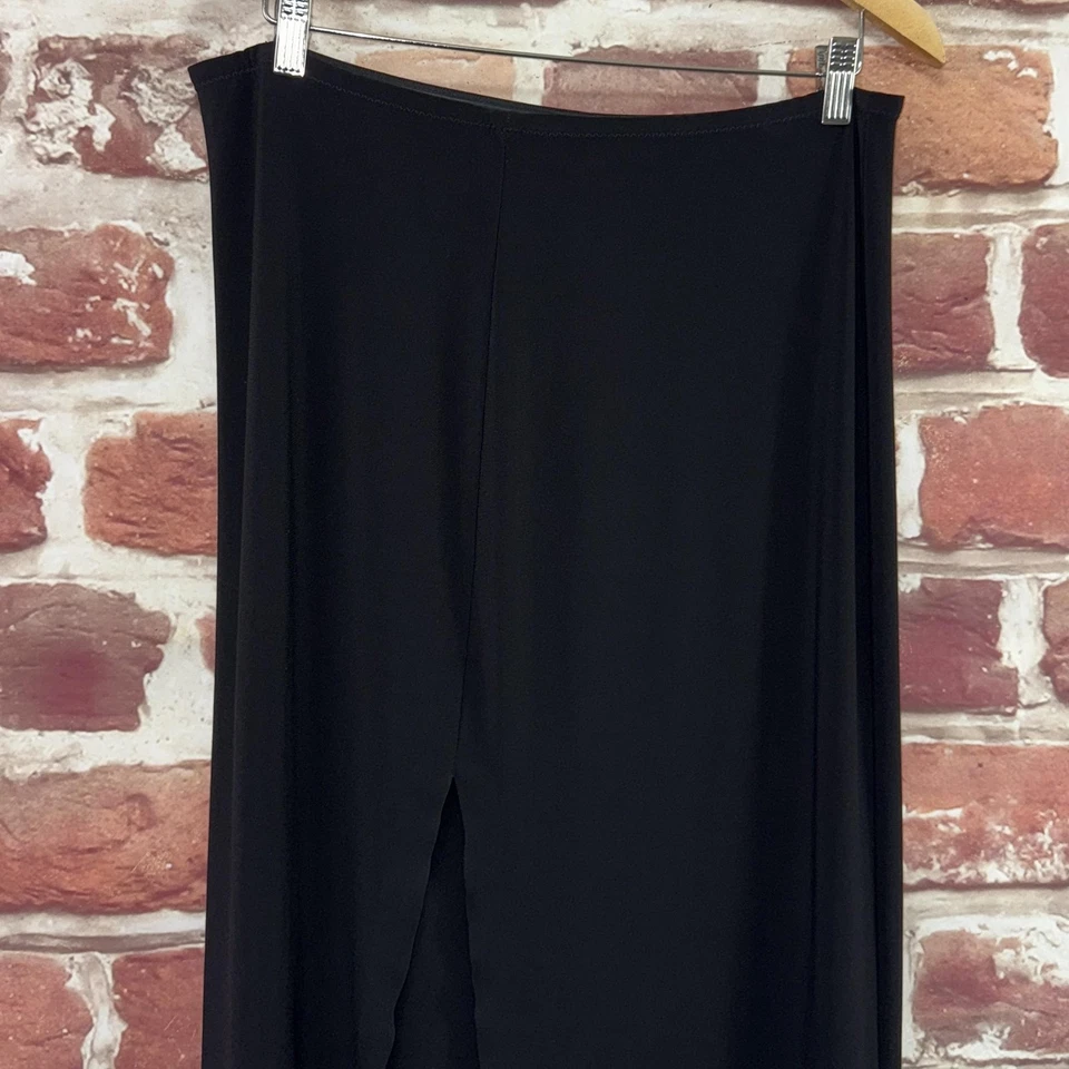 Norma Kamali 裙子女式 XL 纯黑色高分腿弹力拉长裙 — 第 3/4 张图片