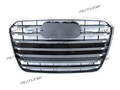 For 2012-2015 Audi A6 S6 C7 Silver Front Radiator Upper Grille Chrome US STOCK