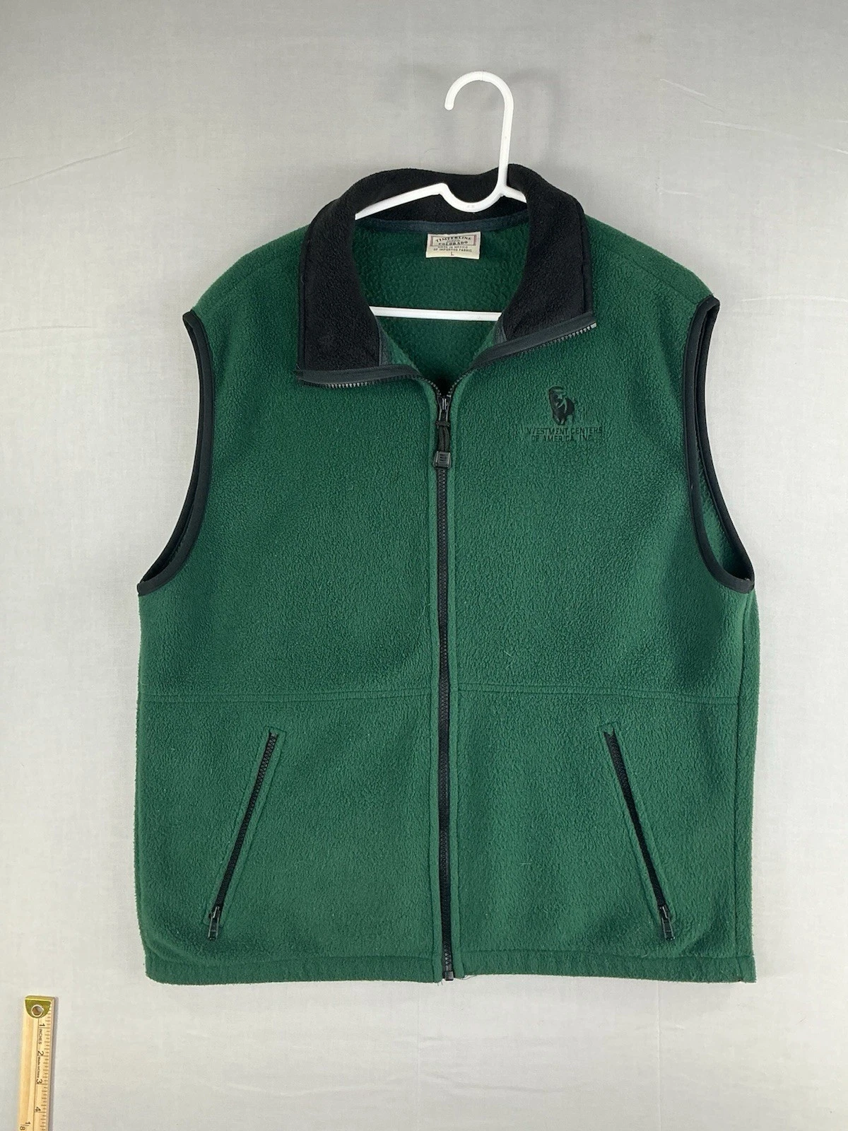 Timberline Colorado Fleece Vest Mens L Green Full Zip Logo Outdoor