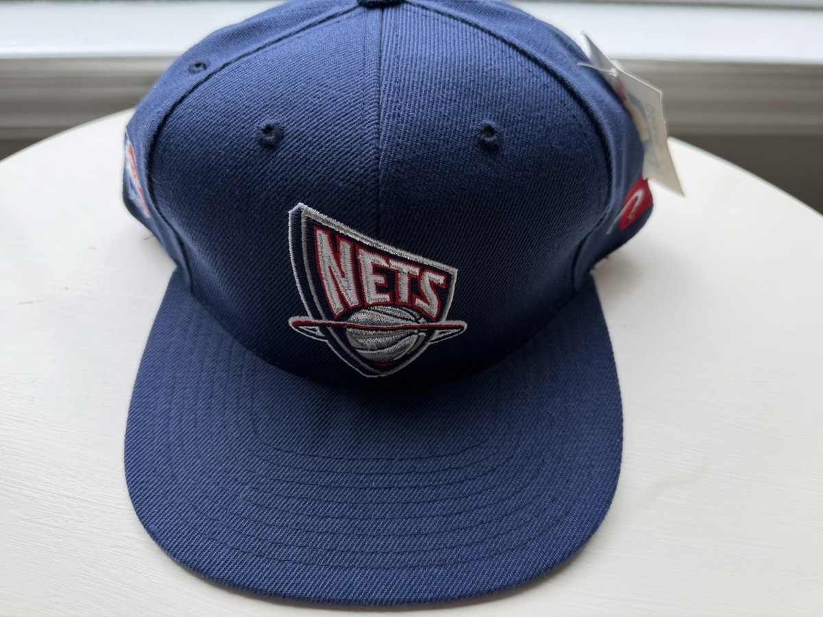 Vintage 90s Sports Specialties NJ Nets Blue Dome Wool Snapback Hat