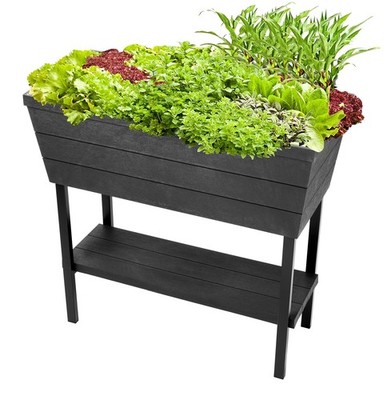 Keter Urban Bloomer 12.7 Gallon Raised Garden Bed and 30.7 inches, Dark Grey