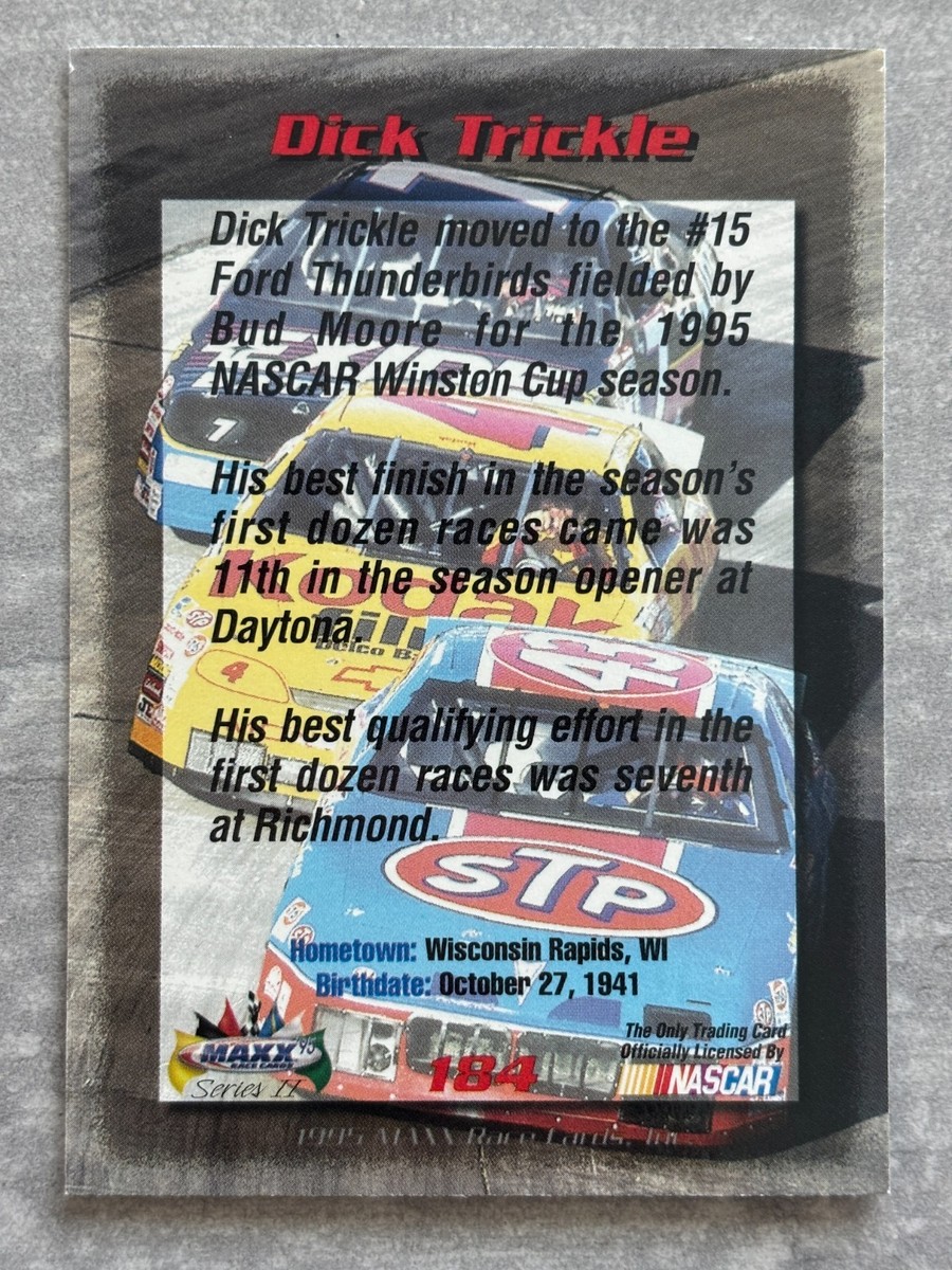 1995 Maxx DICK TRICKLE Racing's Dirtiest Funniest Name Real NASCAR